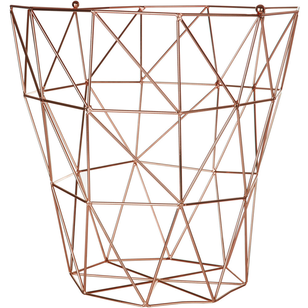Premier Housewares Vertex Copper Finish Storage Basket Image 1