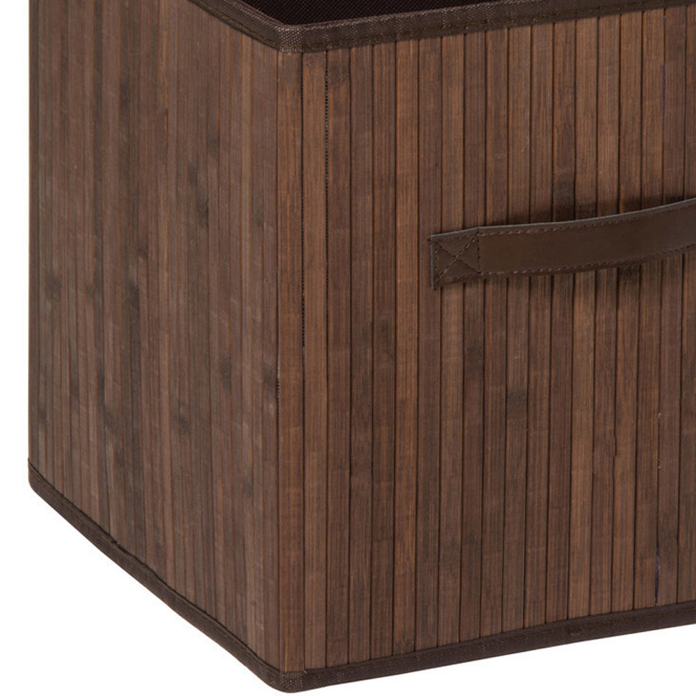 Premier Housewares Kankyo Dark Brown Bamboo Storage Box with Handles Image 5