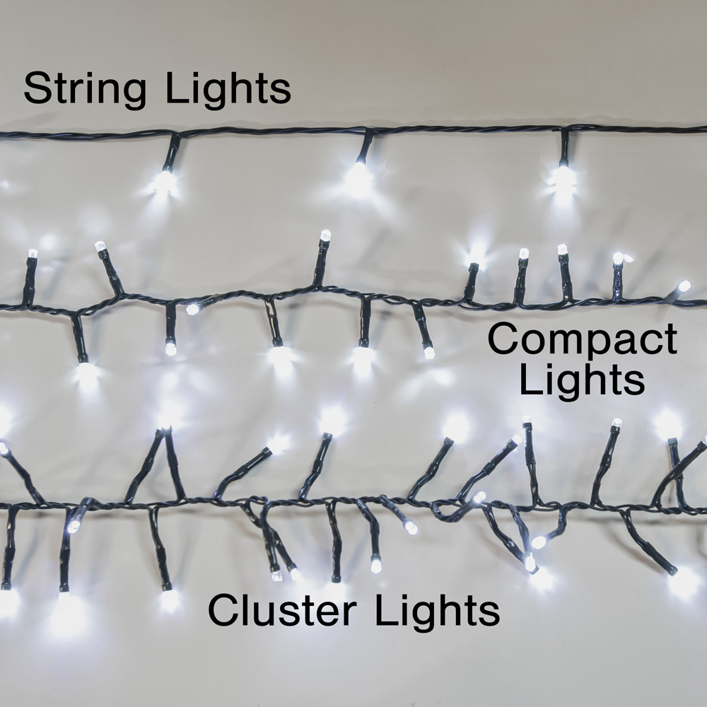 The Christmas Centre 1000 Warm White LED Multifunction Green Cable Compact String Light 25m Image 6