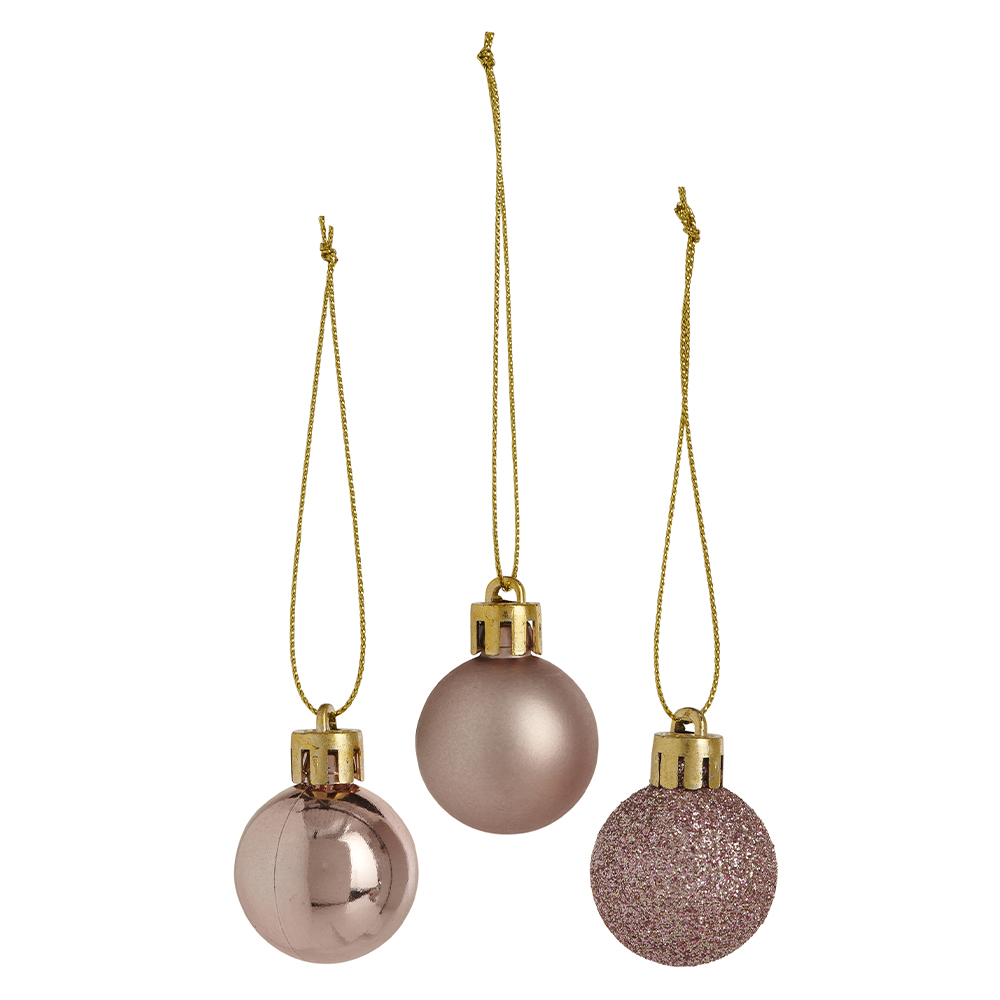 Single Wilko Mini Bauble 10 Pack in Assorted styles Image 5