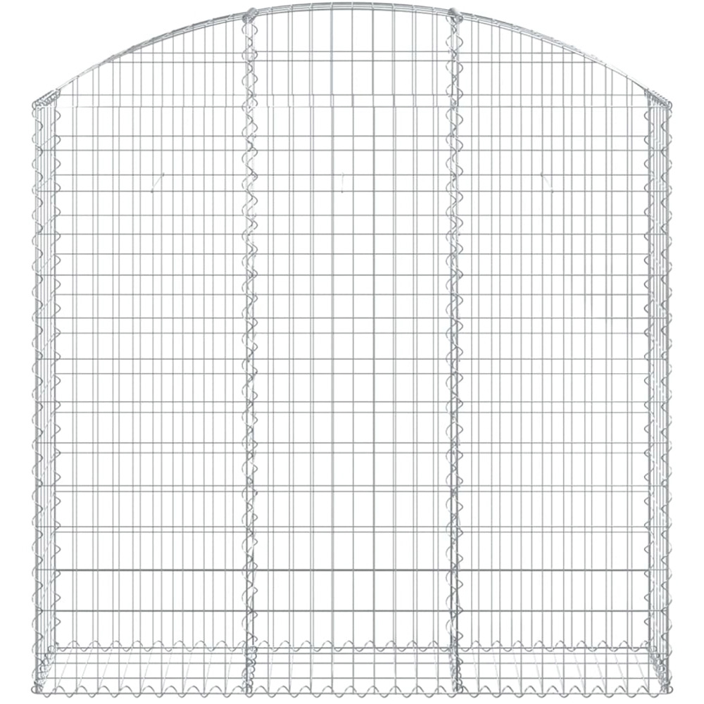 vidaXL Silver Galvanised Iron Arched Gabion Basket 150 x 30 x 140/160cm Image 2