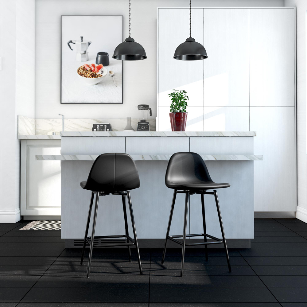 Dorel Calvin Black Upholstered Counter Stool Image 8