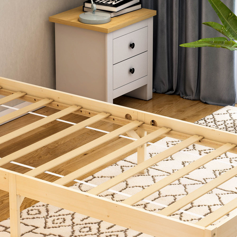 Vida Designs Milan Single Pine Low Foot Wooden Bed Frame Image 3