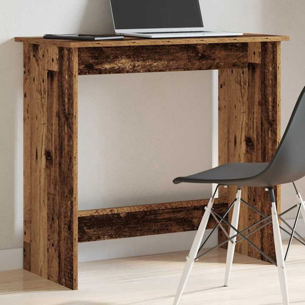 vidaXL Computer Desk Old Wood Effect Image 1