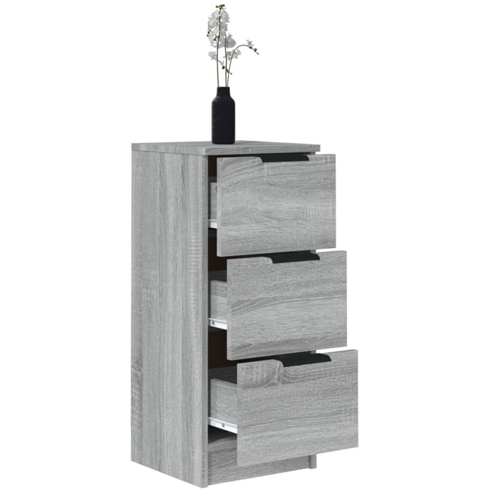 vidaXL 3 Drawer Grey Sonoma Sideboard 2 Pack Image 5