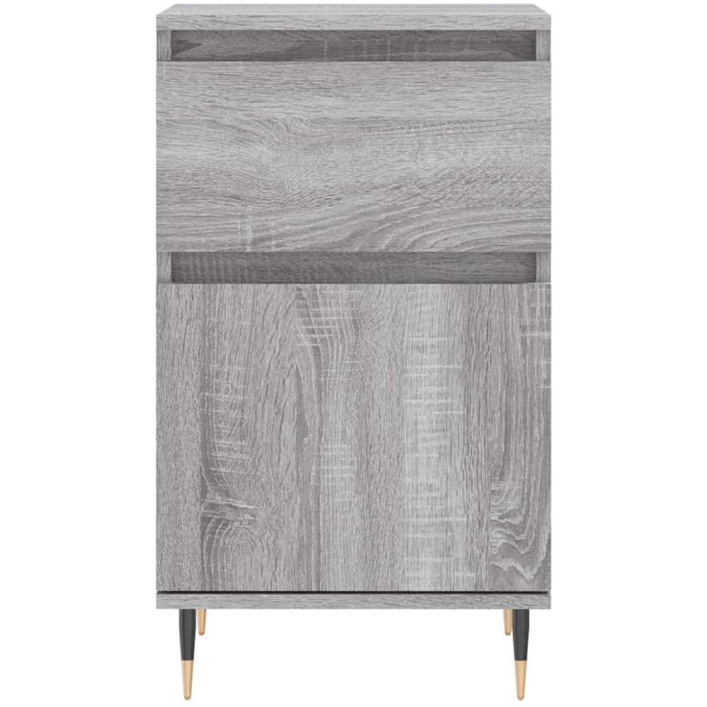 vidaXL Single Door Single Drawer Grey Sonoma Wooden Sideboard Image 3