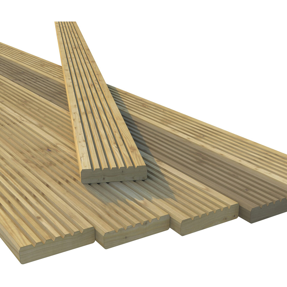Power 8 x 10ft Timber Decking Kit With Handrails On 3 Sides Image 4