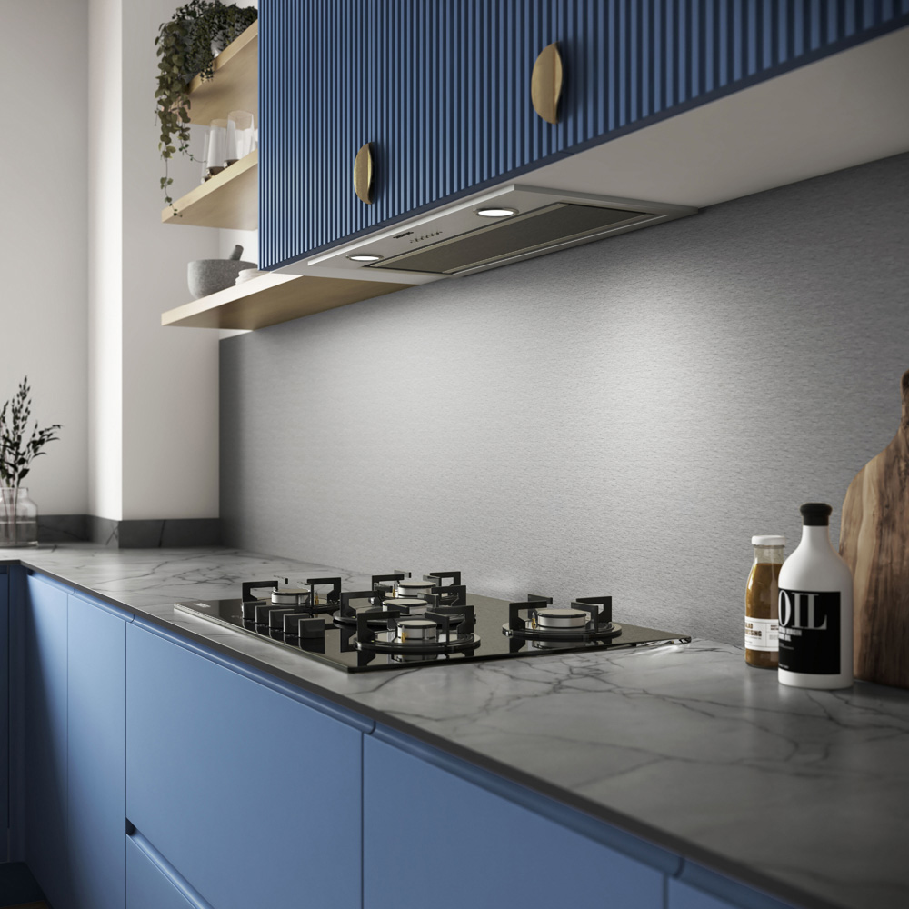 Alloy Brushed Steel and Titanium Kitchen Splashback 3000 x 75x 4mm Image 8
