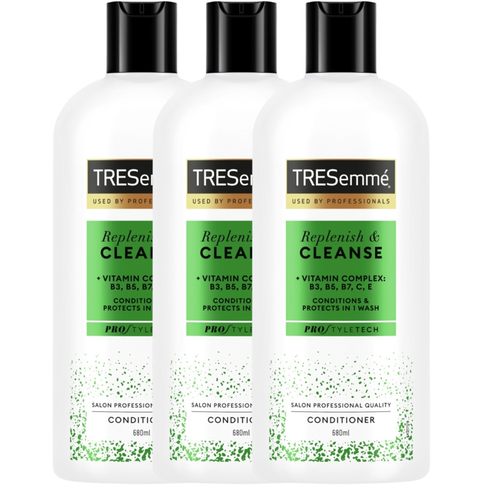 Tresemme Replenish and Cleanse Conditioner 680 ml 3 Pack Image 1