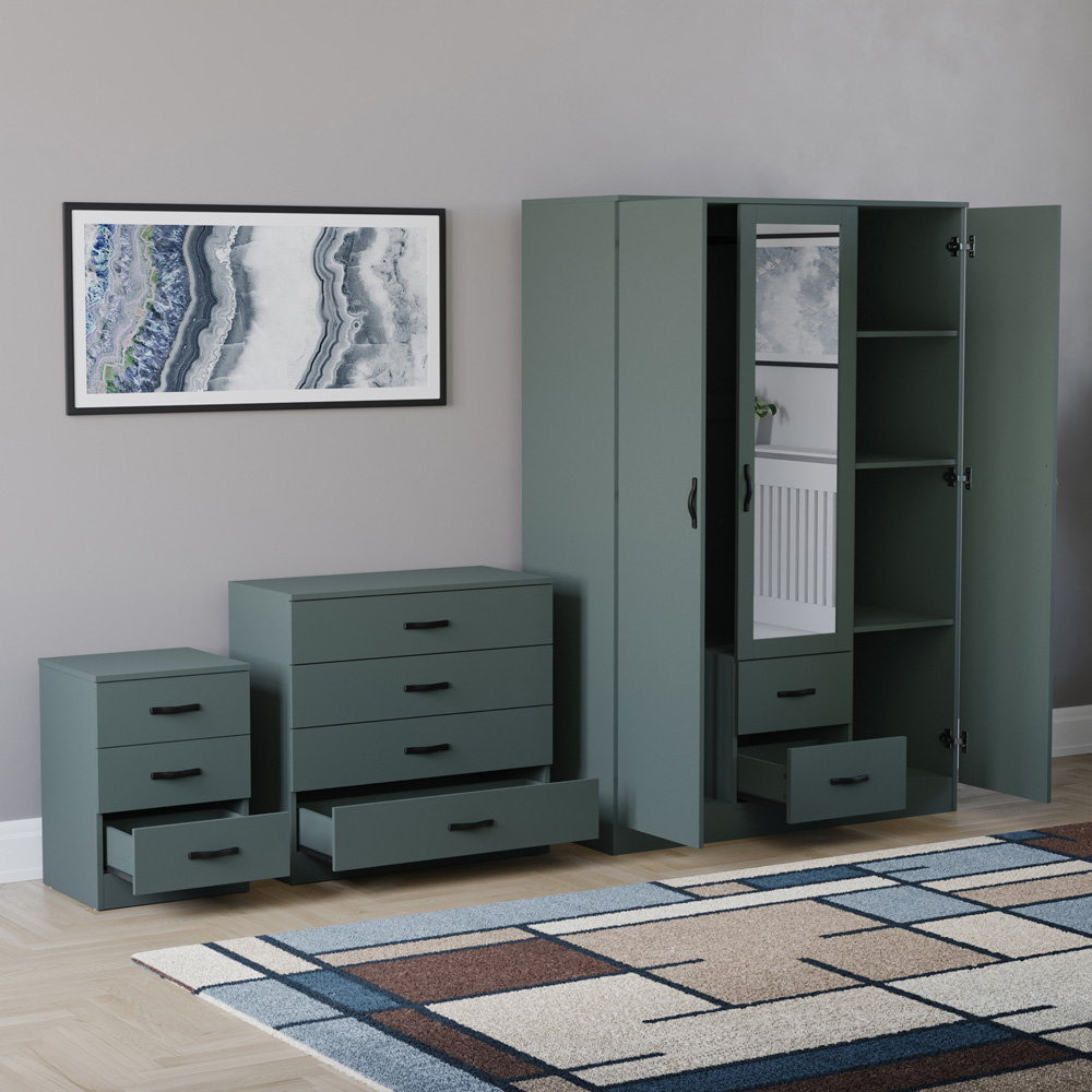 VIDA DESIGNS Riano Green 3 Piece Bedroom Furniture Set Image 4