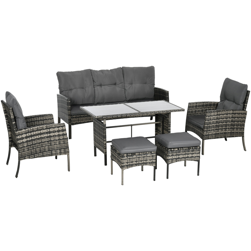Outsunny 7 Seater Rattan Sofa Lounge Set Image 2