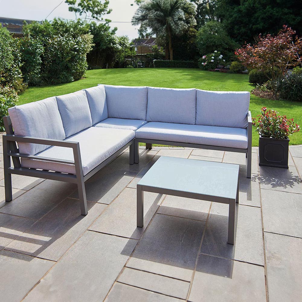 Greenhurst 5 Seater Aluminium Corner Lounge Set Image 1