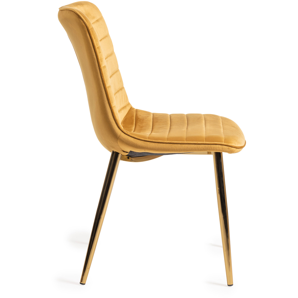 Bentley Designs Rothko Set of 2 Mustard Velvet Dining Chair Image 4