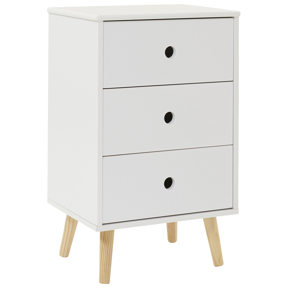 Liberty House Toys 3 Drawer White and Wood Kids Storage Cabinet Image 2