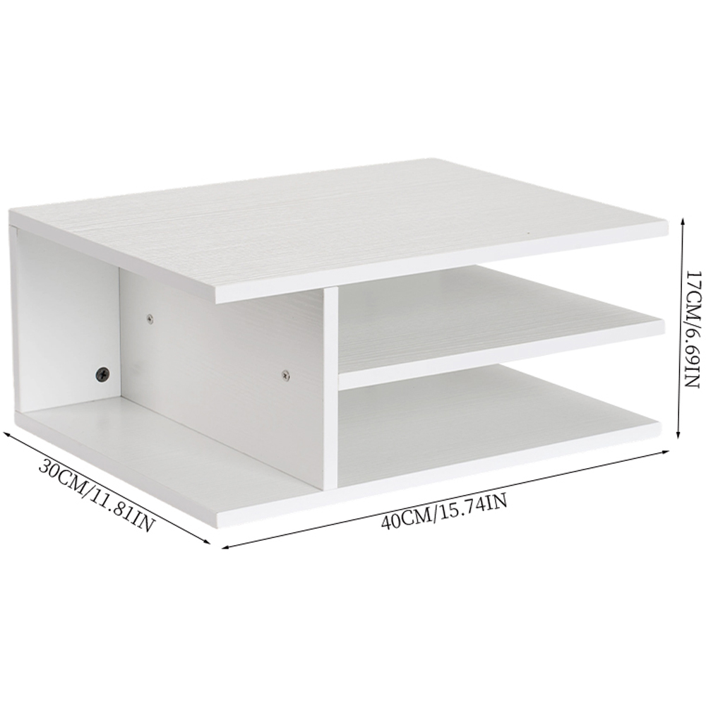 Living and Home 3 Shelf Warm White Desktop Printer Stand Image 8