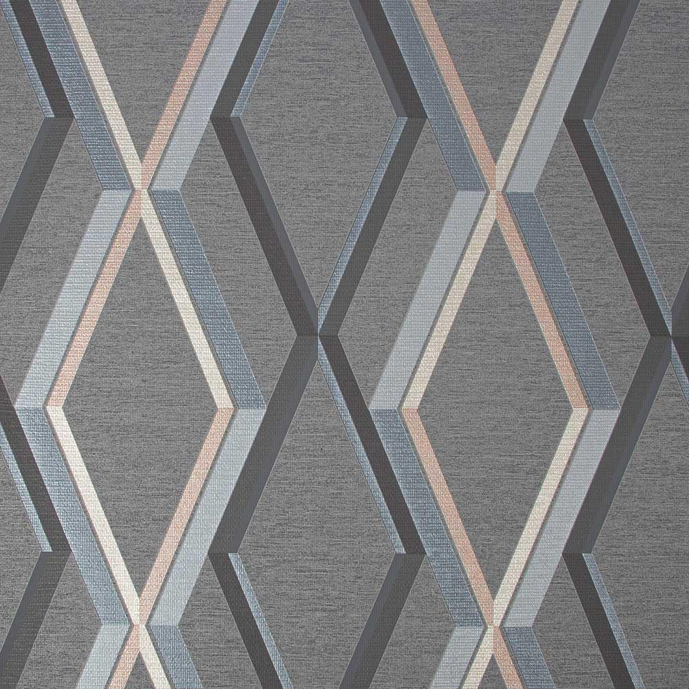 Superfresco Easy Prestige Geometric Charcoal Wallpaper Image 1
