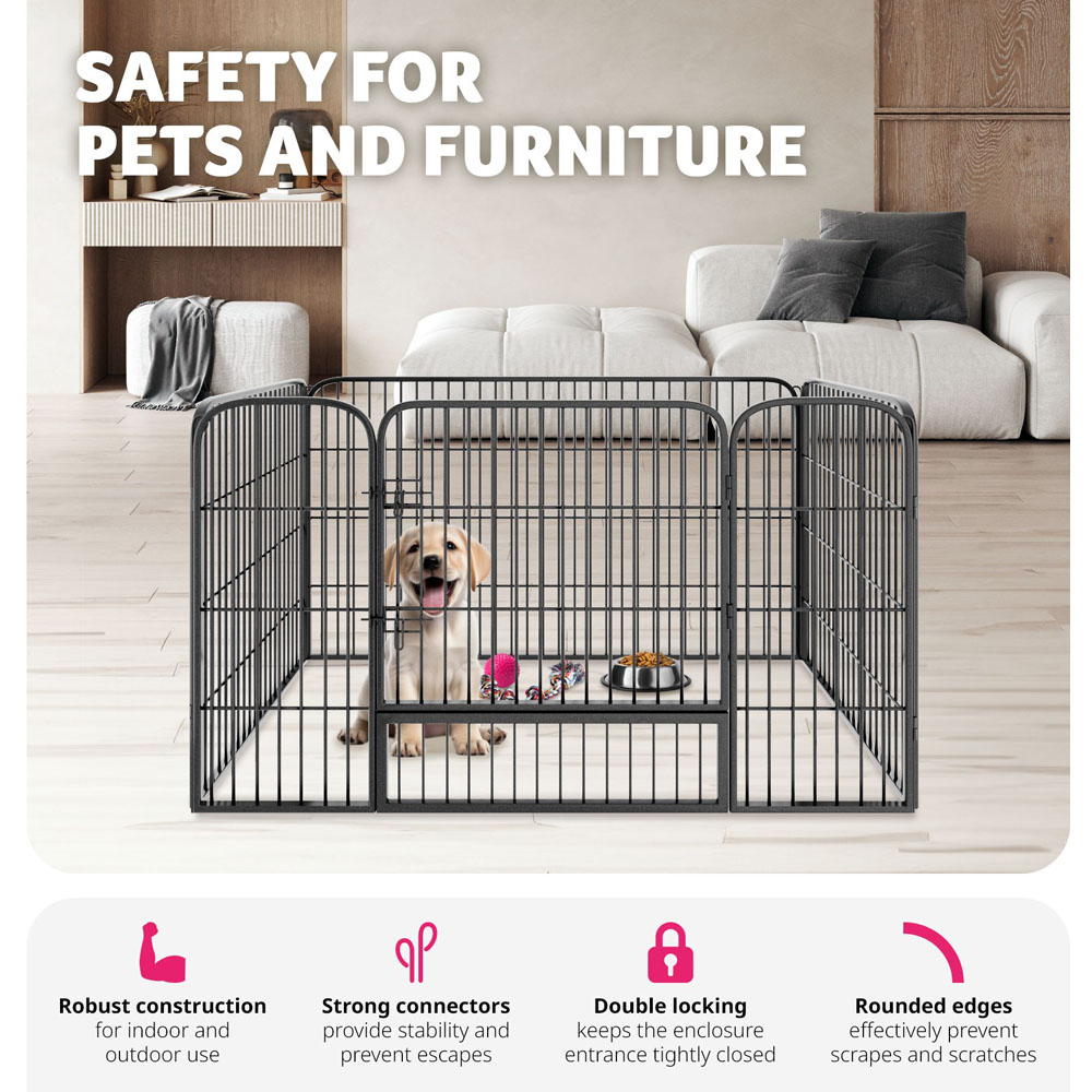 tectake 4 Piece Foldable Dog Playpen Image 3