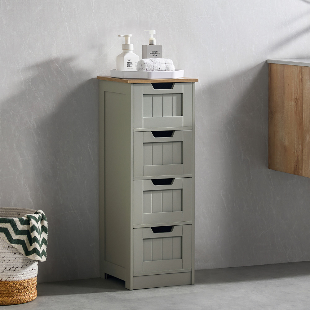 Bath Vida Priano 4 Drawer Grey Floor Cabinet Image 3