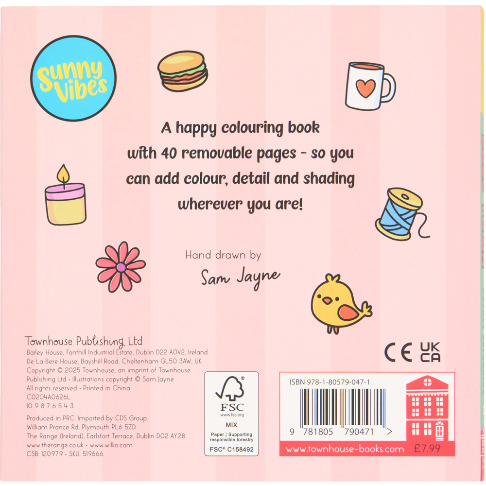 Sunny Vibes Pocket Colouring Book Image 3