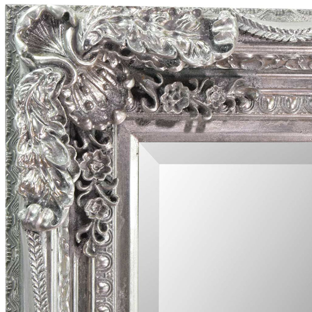 Carved Louis Silver Large Wall Mirror 175 x 89cm Image 5