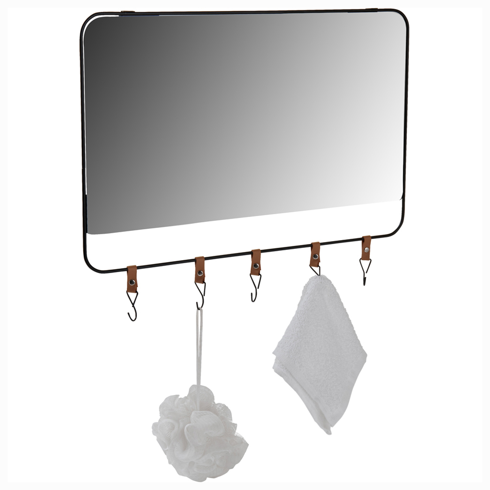 Wilko Black Mirror With Hooks Image 4