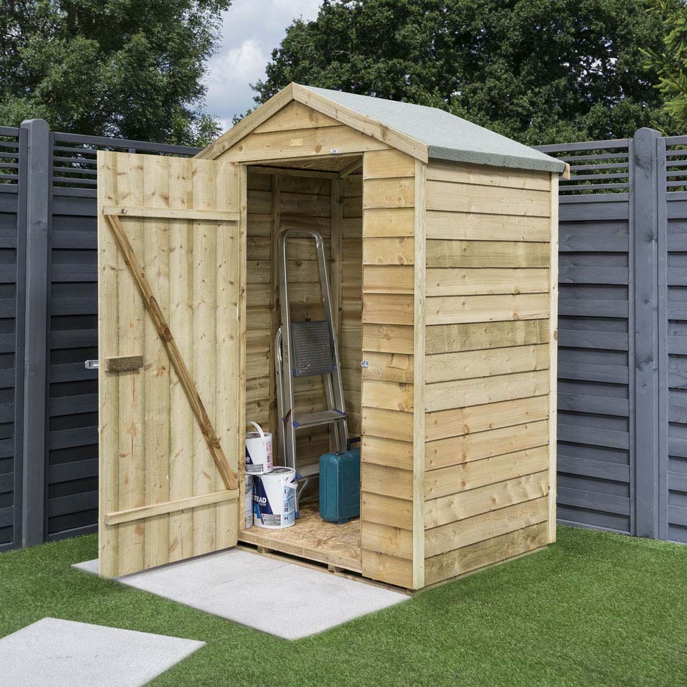 Rowlinson 4 x 3ft Overlap Pressure Treated Overlap Shed Image 3