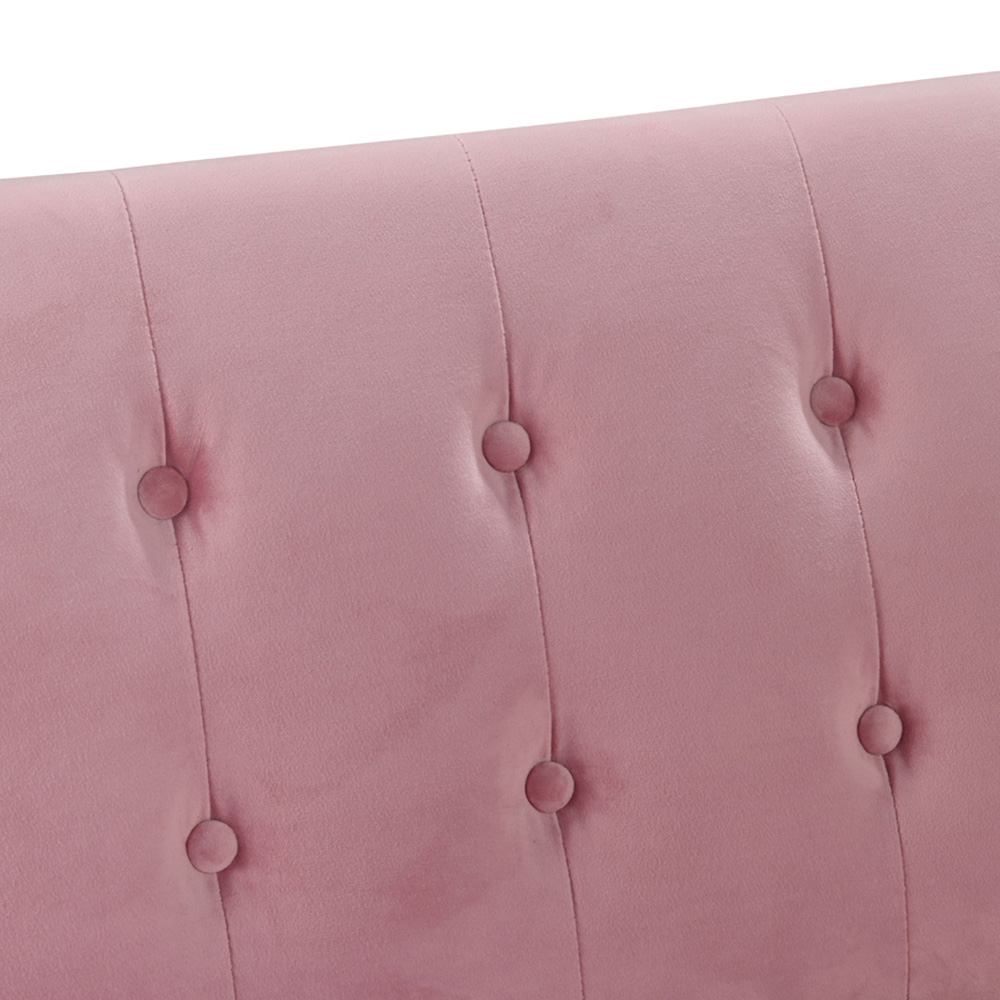 Comfy Living 3 Seater Pink and Gold Plush Velvet Sofa Bed Image 4
