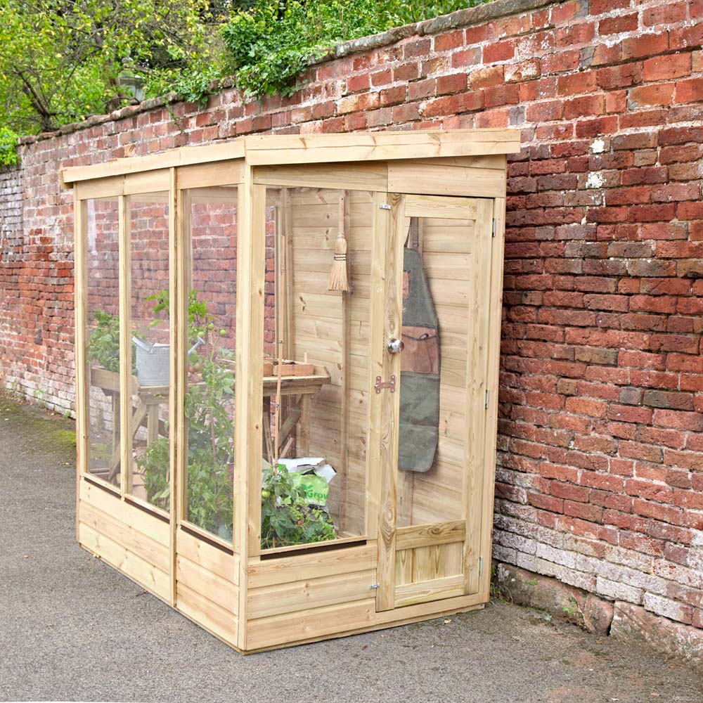Forest Garden Solid Back Wallscape Lean-to 6 x4ft Greenhouse Image 7