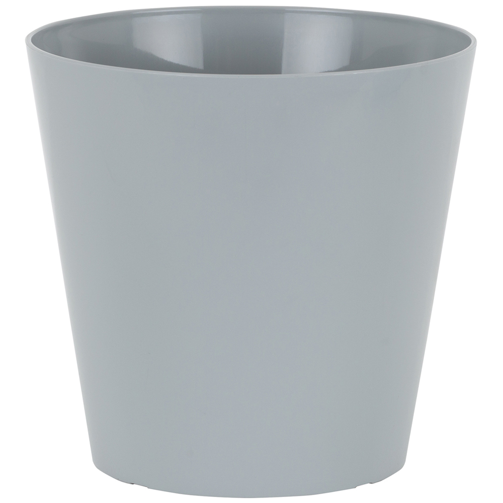 Wham Studio Cool Grey Round Plastic Planter 21cm 4 Pack Image 3