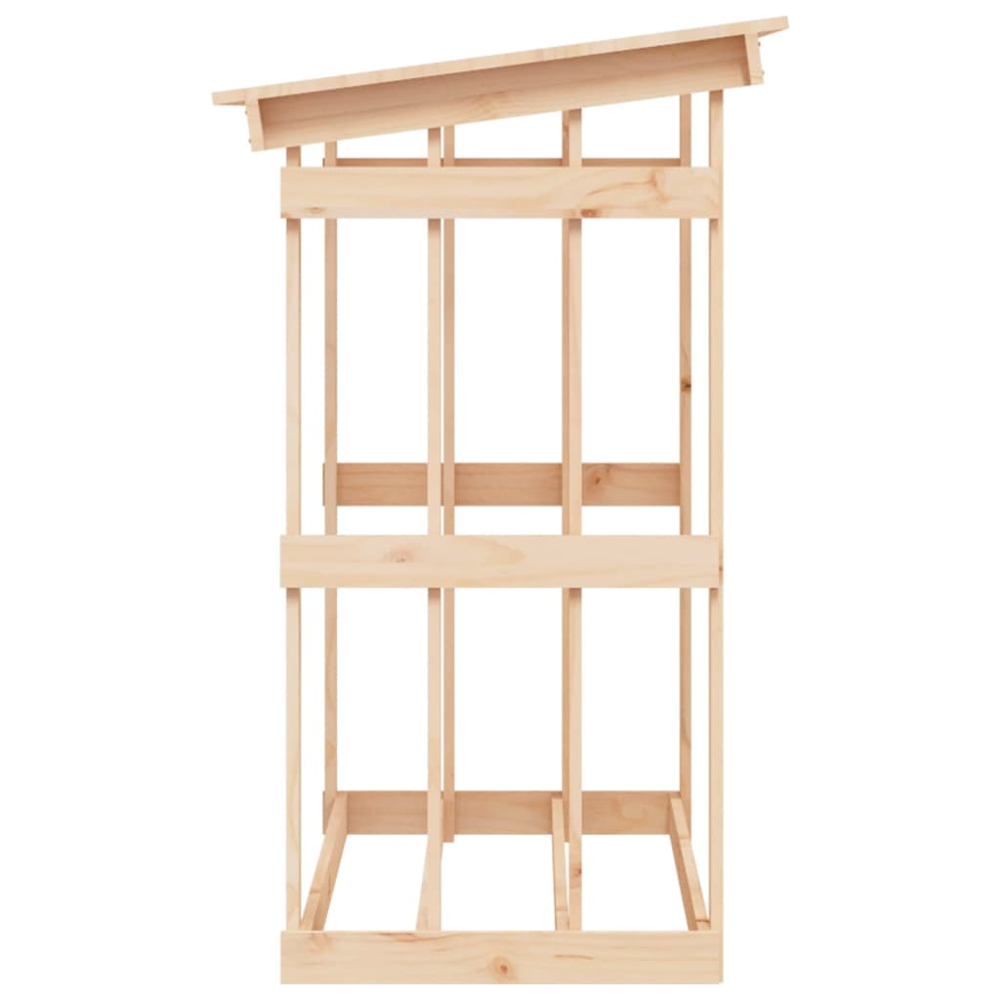 vidaXL Natural Pine Wood Firewood Log Holder 109 x 108 x 64.5cm Image 5
