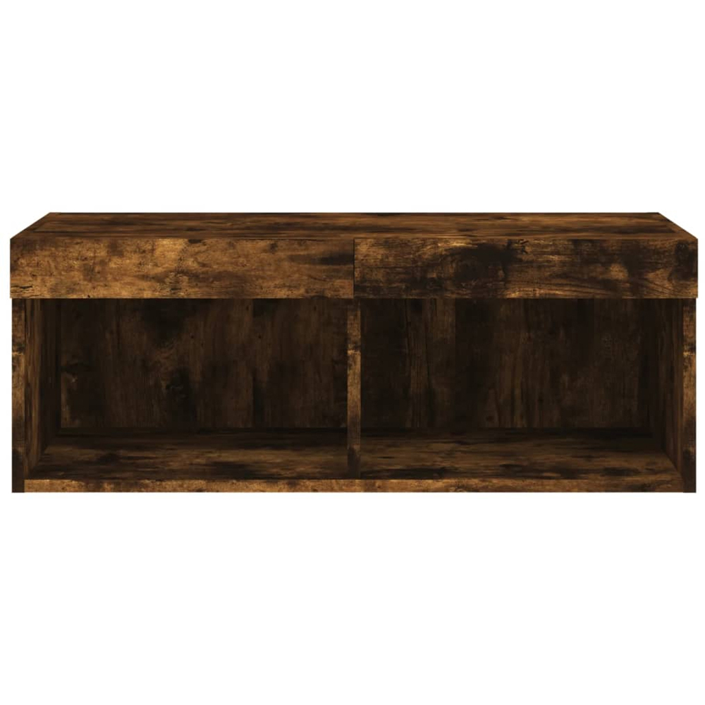 vidaXL 2 Shelf Smoked Oak Wall Mounted LED TV Cabinet Image 8
