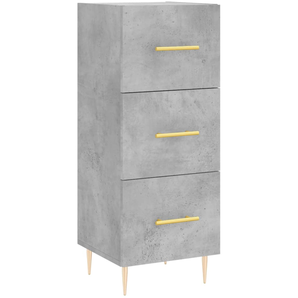 vidaXL Single Glass Door 3 Drawer Concrete Grey Highboard Image 5
