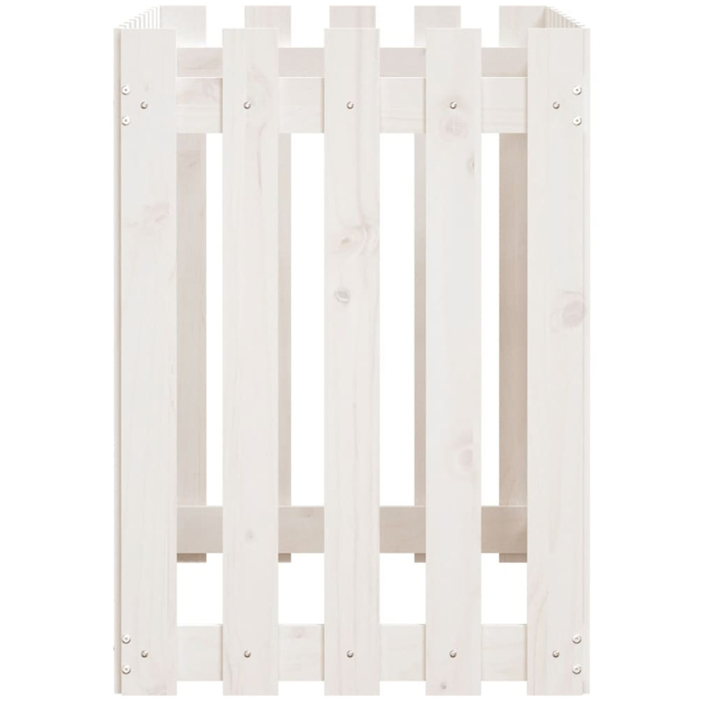 vidaXL White Solid Pine Wood Garden Raised Bed 100 x 50 x 70cm Image 5