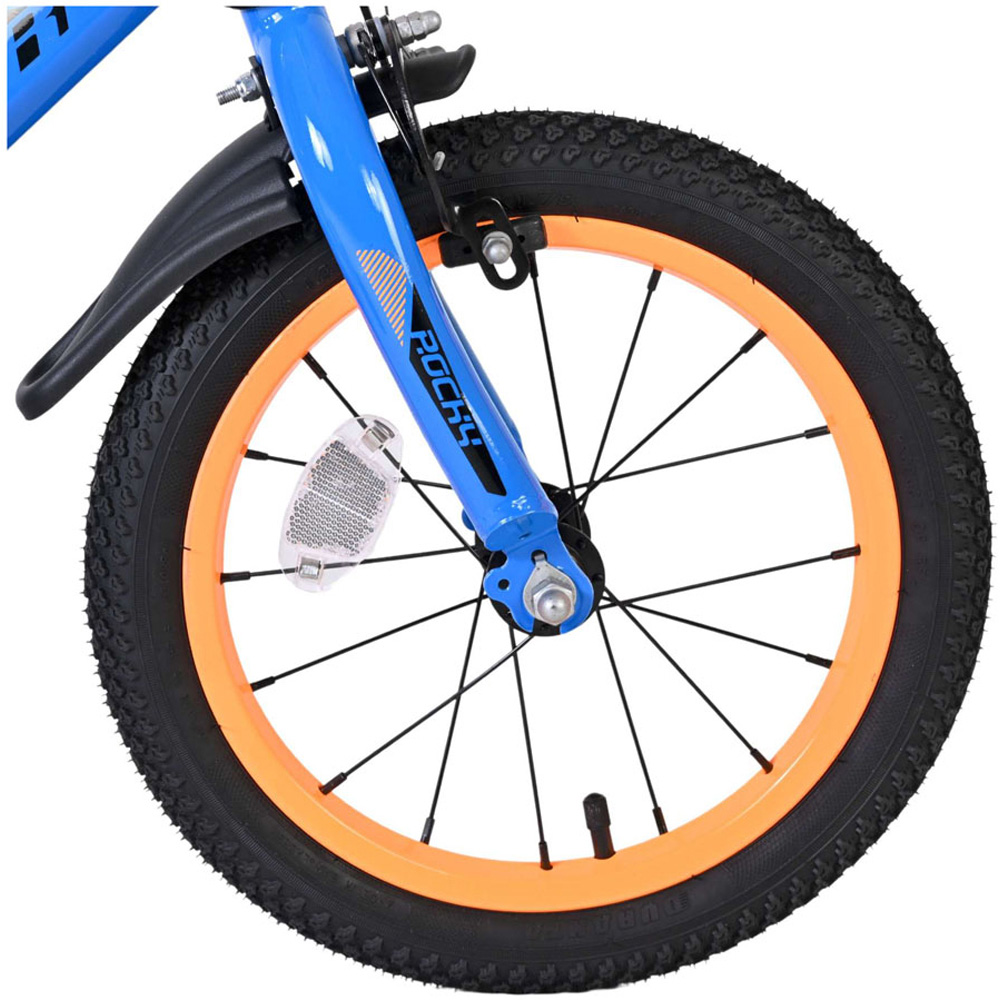 Volare Rocky Kids 14 inch Blue Bike with Stabilisers Image 8