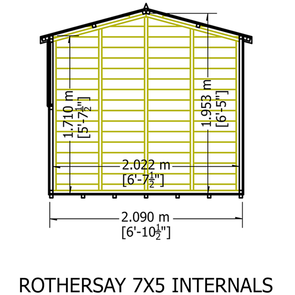 Shire Rothesay 7 x 5ft Shiplap Apex Garden Shed Image 5