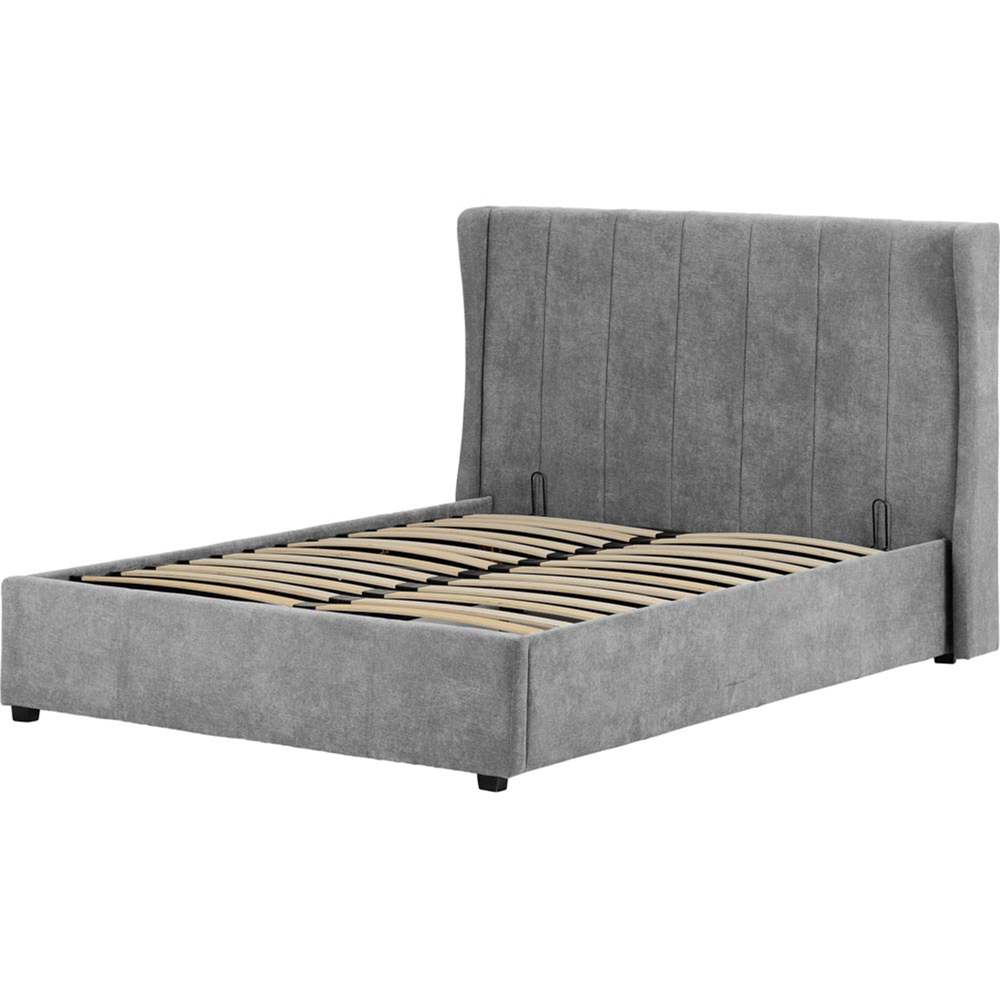 Seconique Amelia Double Dark Grey Fabric Ottoman Storage Bed Frame Image 2