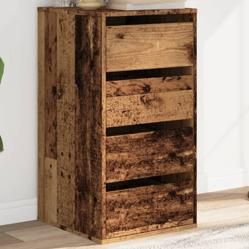 vidaXL 4 Drawer Old Wood Chest of Drawers Image 1