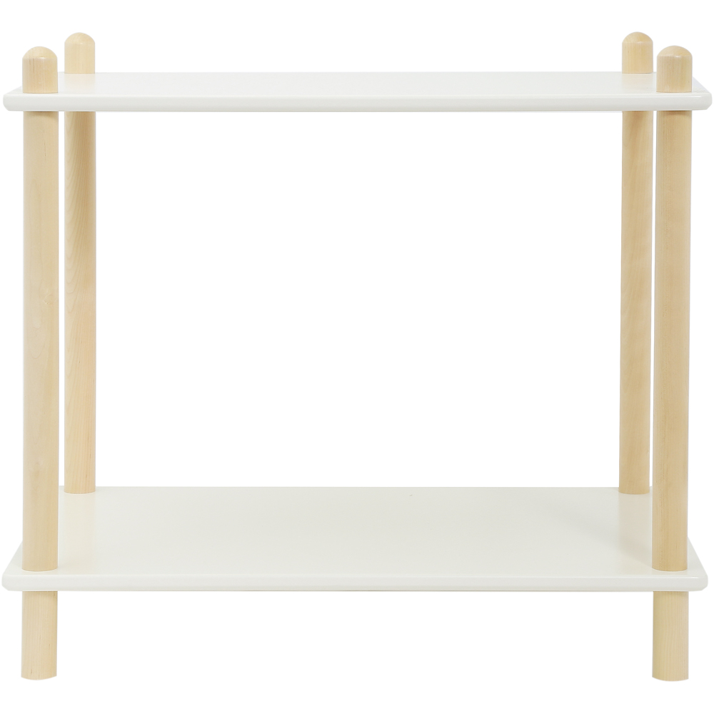 FurnitureHMD 2 Shelf Natural and White Bookcase Image 2