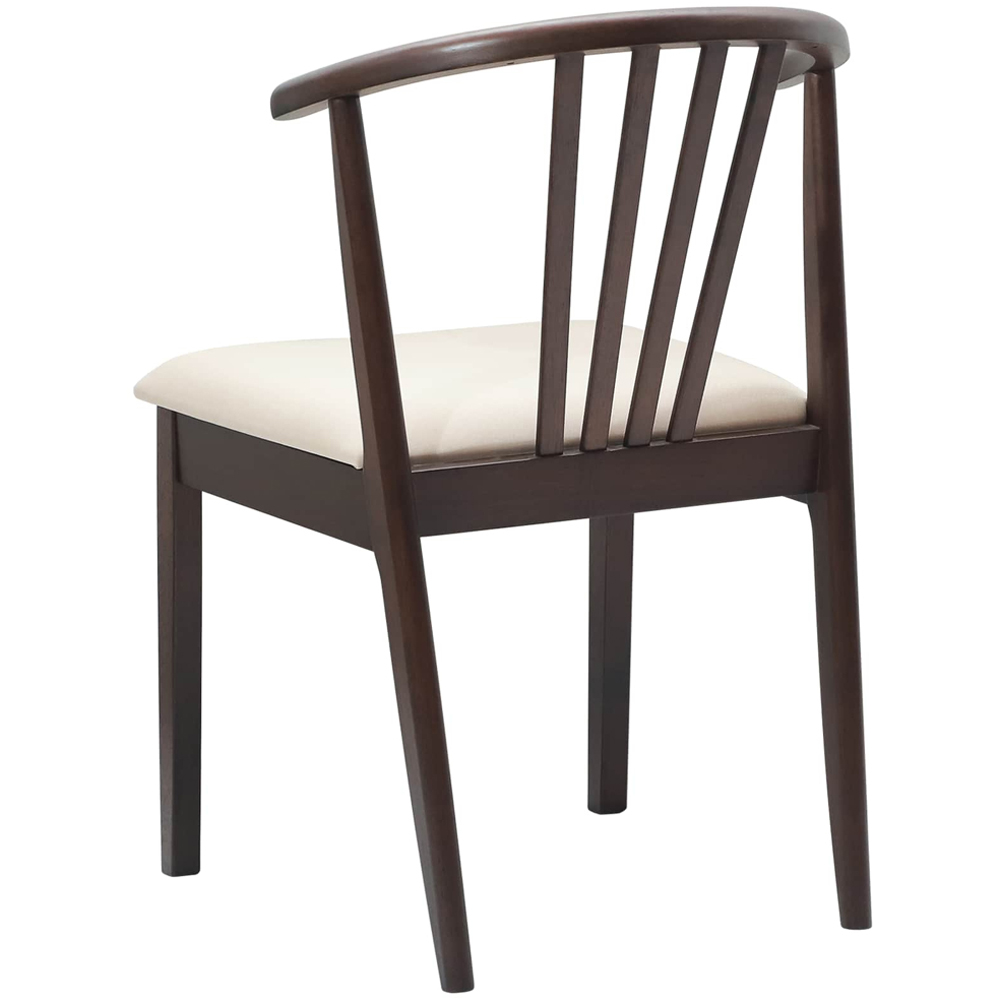 vidaXL Set of 2 Light Brown Rubberwood Vintage Dining Chairs Image 4