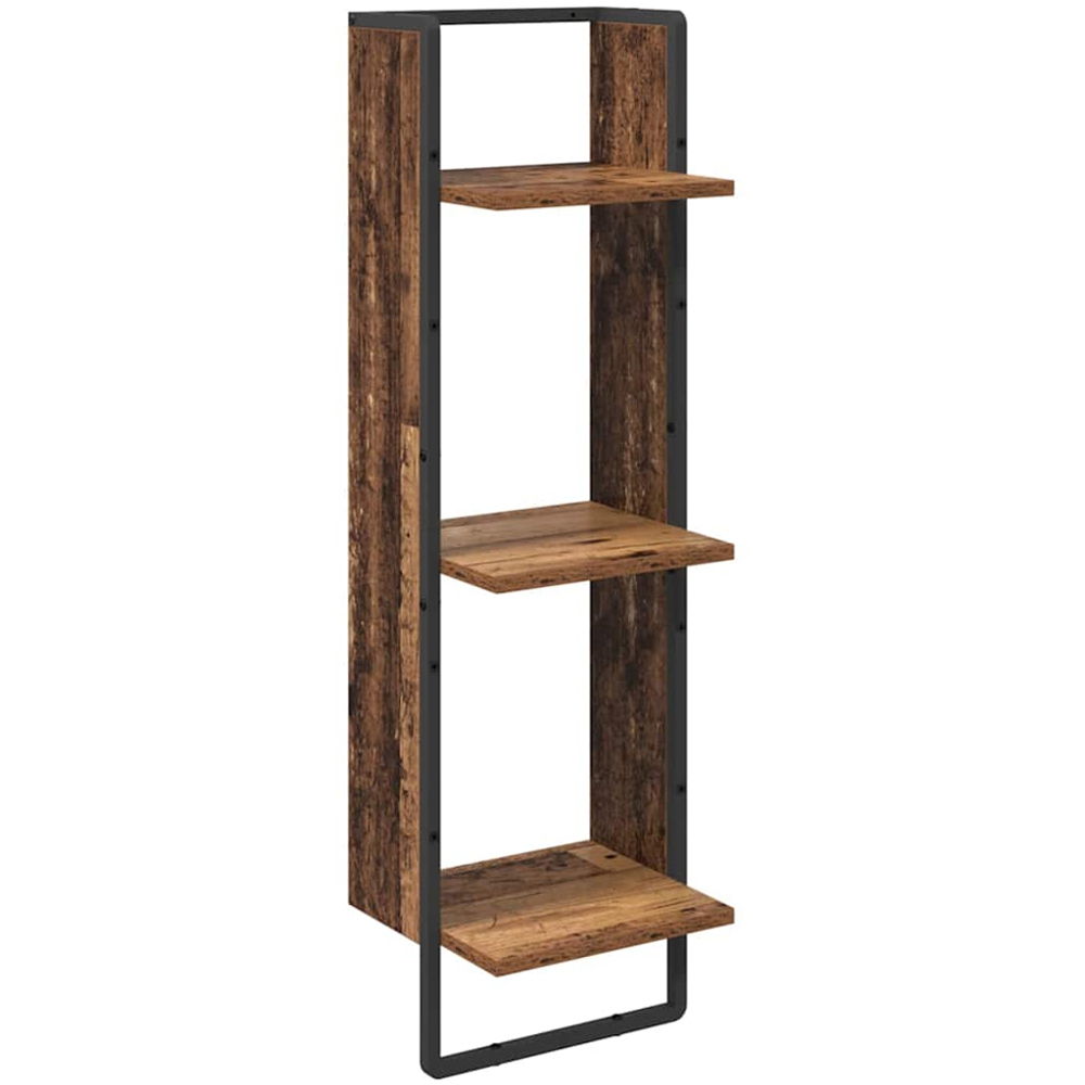 vidaXL 9 Shelf Old Wood Wall Shelf Set of 6 Image 7