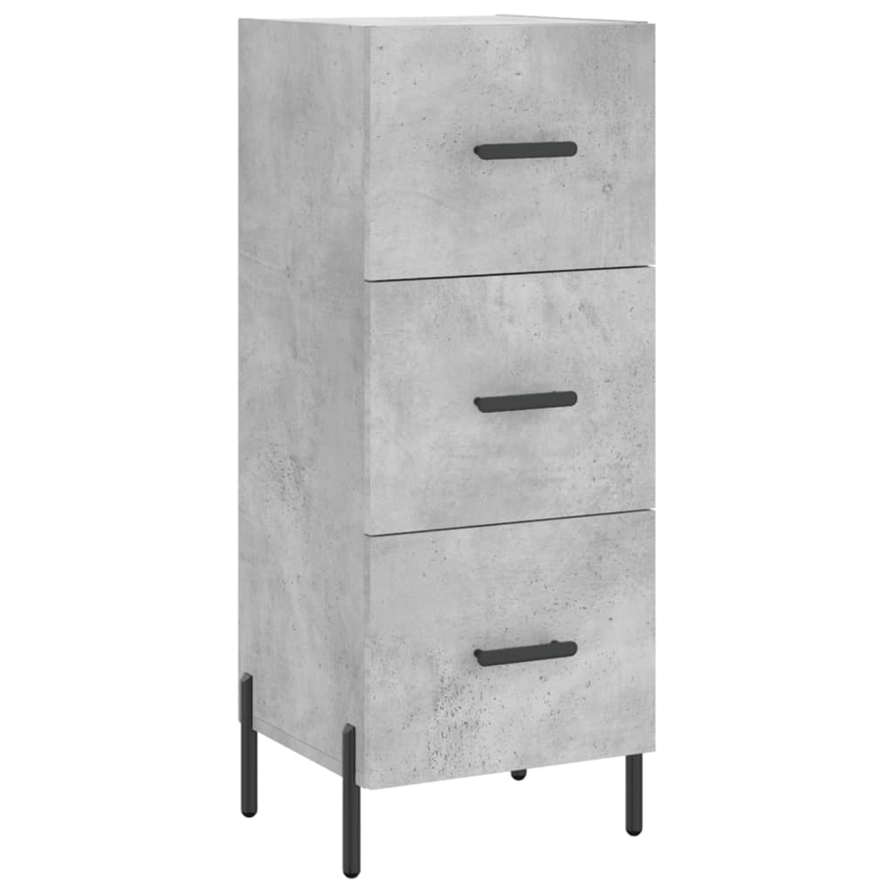 vidaXL Single Glass Door 3 Drawer Concrete Grey Highboard Image 5