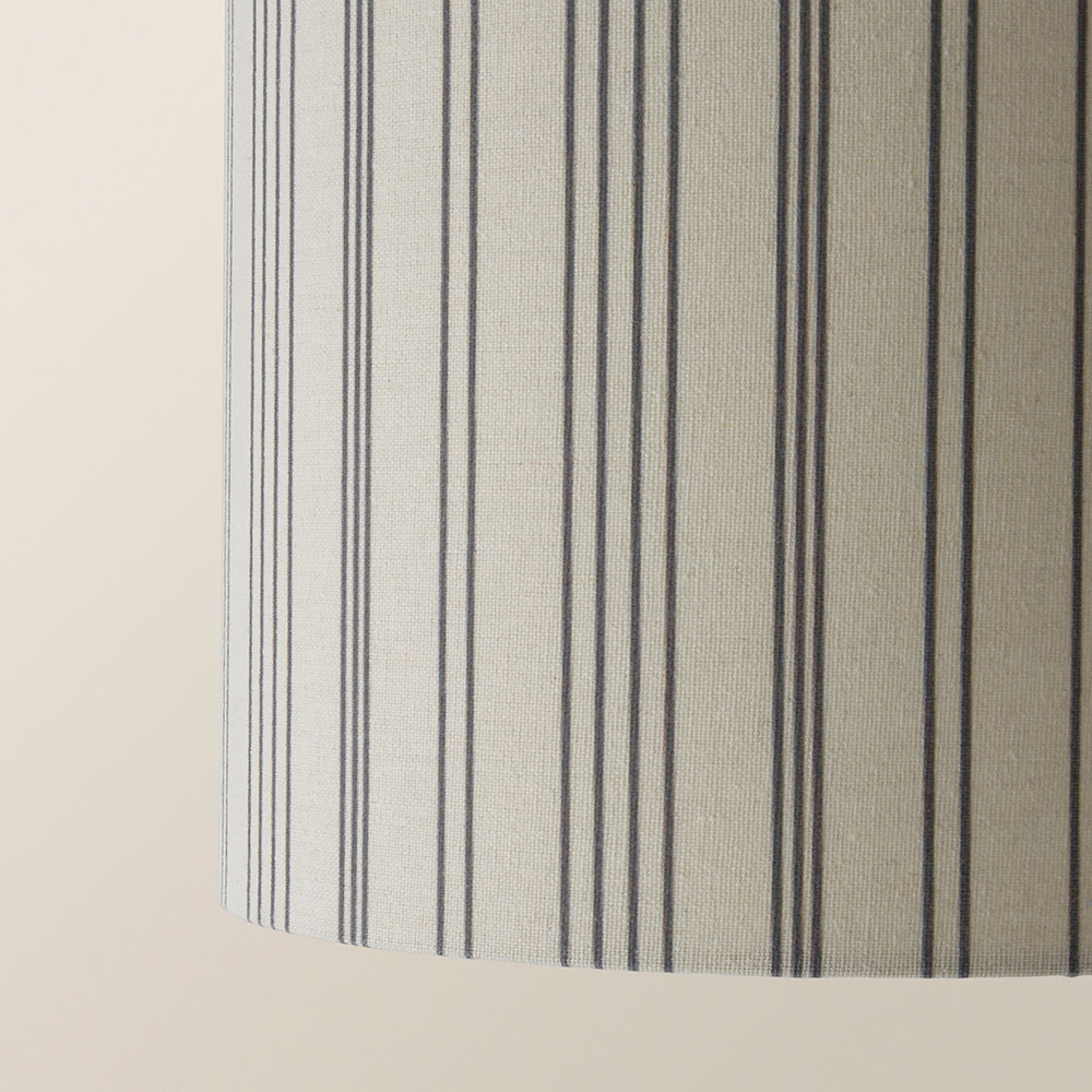 ValueLights Hallie Natural Linen Stripe Detail Small Drum Ceiling Pendant Lamp Shade Image 3