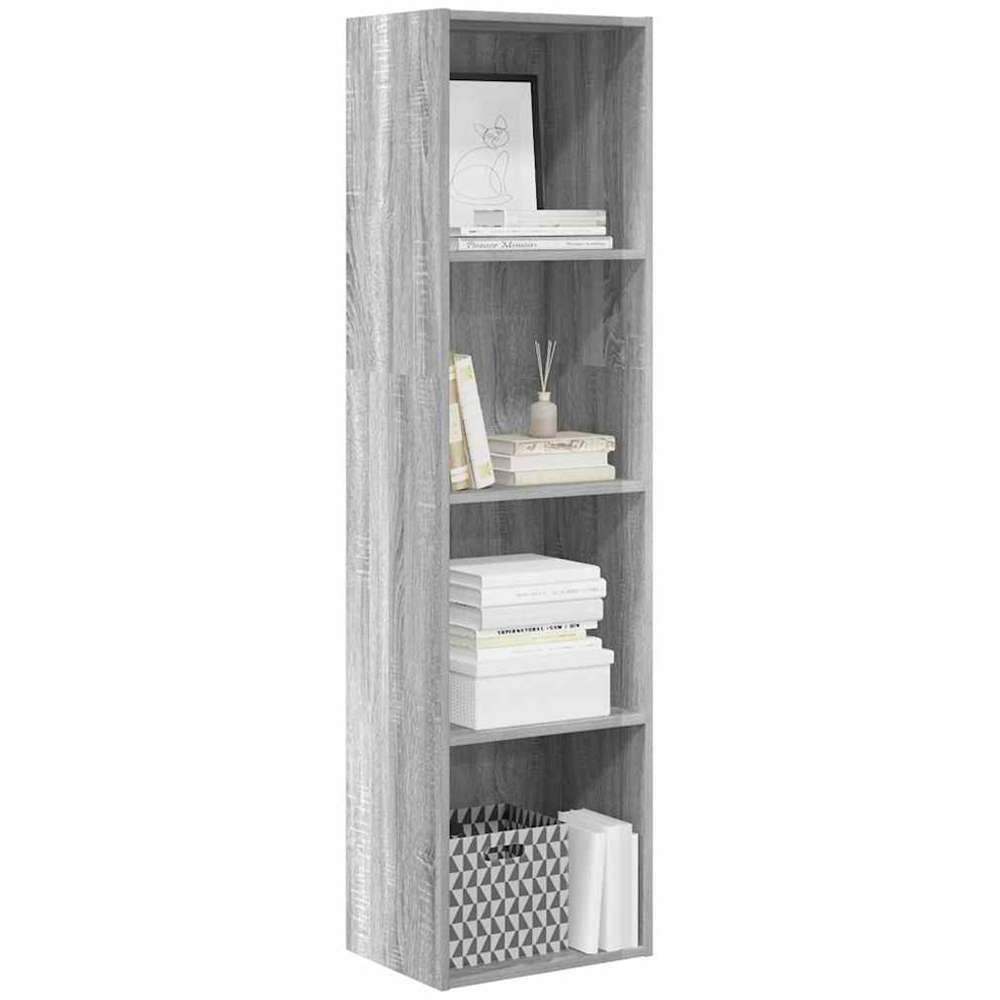 vidaXL 4 Shelf Grey Sonoma Bookcase Image 4
