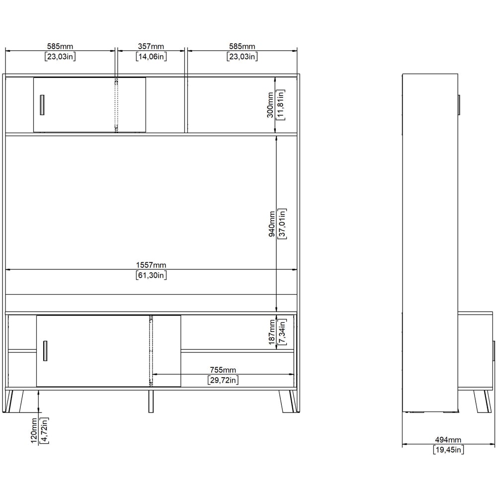 Furniture To Go Ikast 2 Door White and Brown TV Unit Image 9