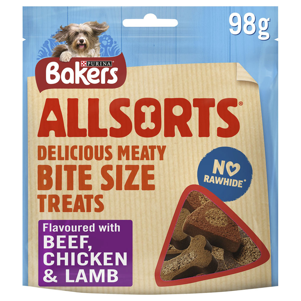 Bakers Allsorts Chicken and Beef Dog Treats 98g   Image 1