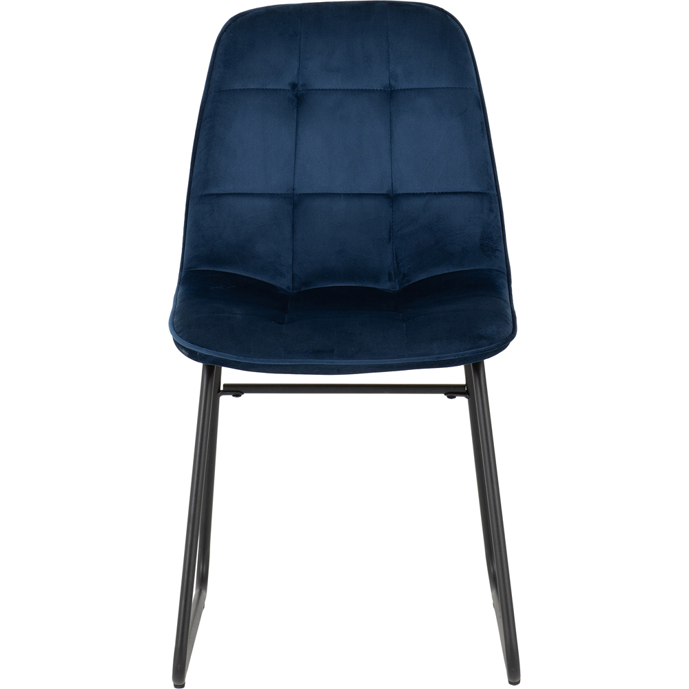 Seconique Quebec Wave Lukas 4 Seater Dining Set Medium Oak and Sapphire Blue Image 4