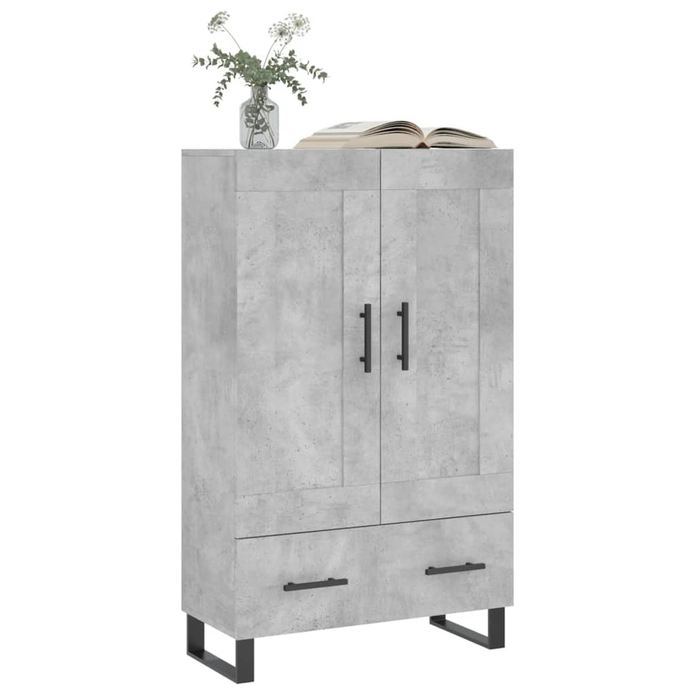 vidaXL 2 Door Single Drawer Concrete Grey Highboard Image 3