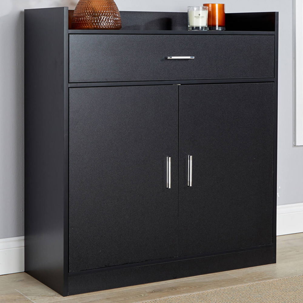 Home Source Novora 2 Door Black Shoe Cabinet Image 1
