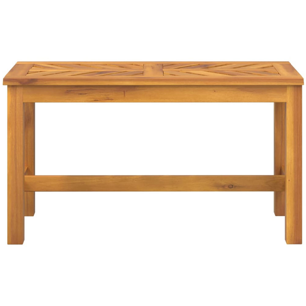 vidaXL Single Seater Solid Wood Acacia Chevron Backrest Garden Bench Image 3