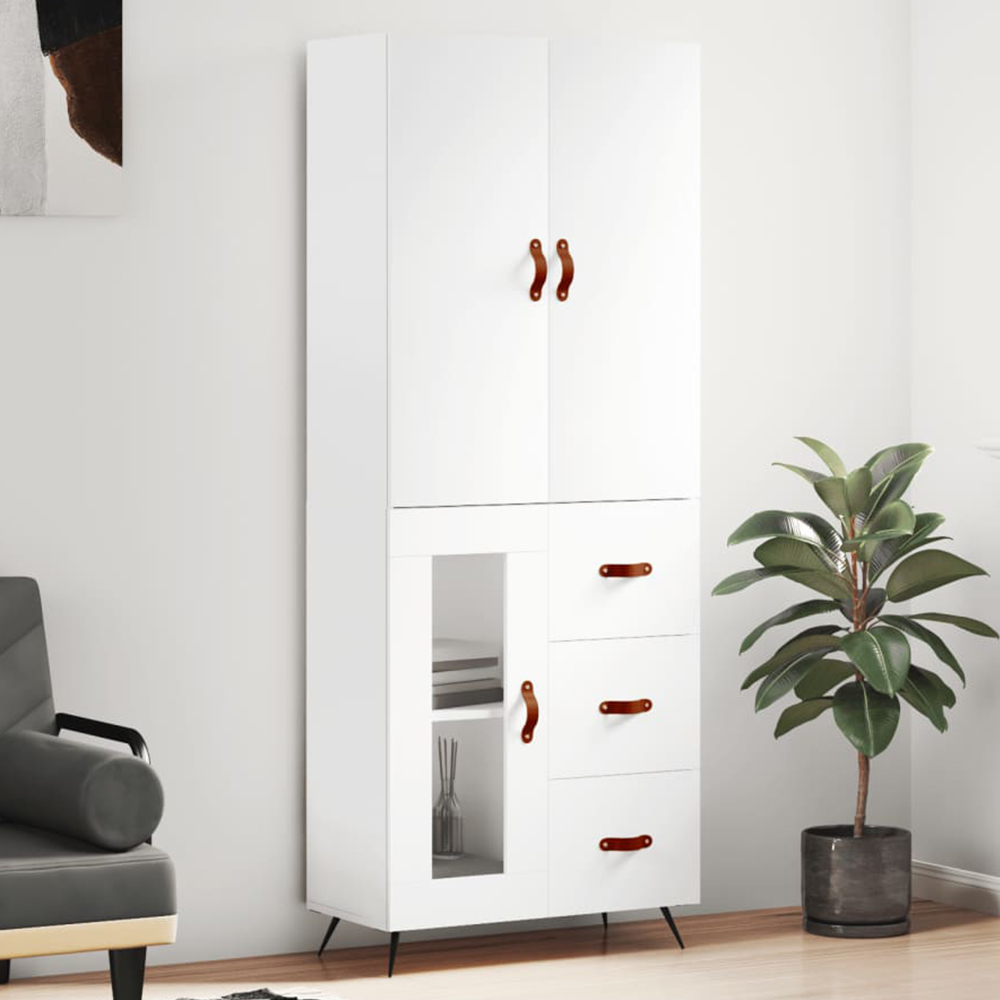 vidaXL 3 Door 3 Drawer White Highboard Image 1
